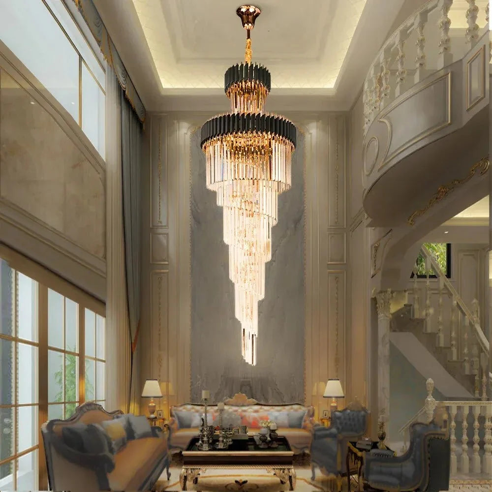 Black Onyx and Crystal Cone Chandelier - view 3