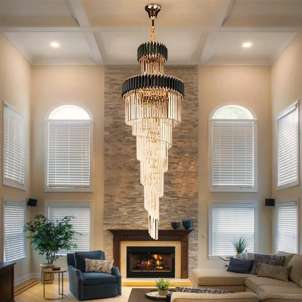 Black Onyx and Crystal Cone Chandelier - view 4