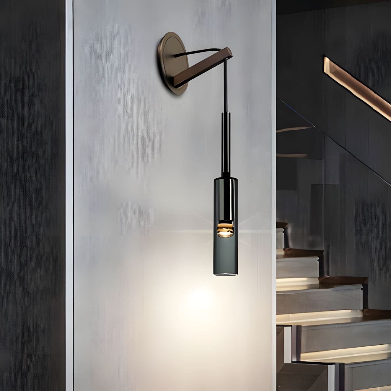 Blown Glass Bottle Wall Lamp - view 3