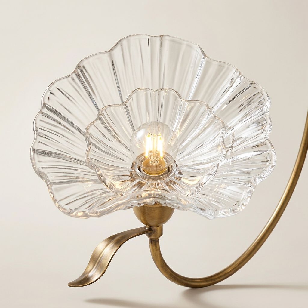 Blown Glass Flower Wrought Iron Chandelier - view 6