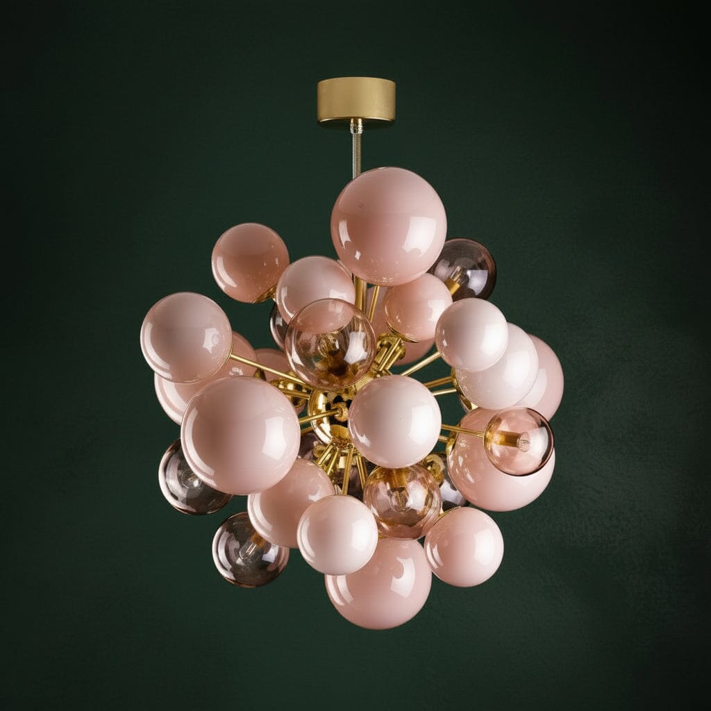 Blush Pink Glass Orb Cluster Chandelier - view 11