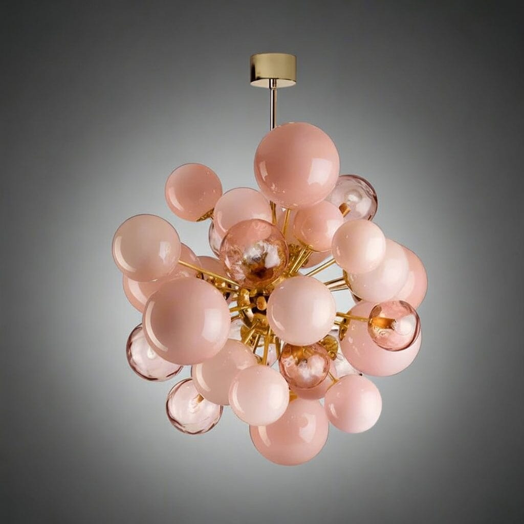 Blush Pink Glass Orb Cluster Chandelier - view 7