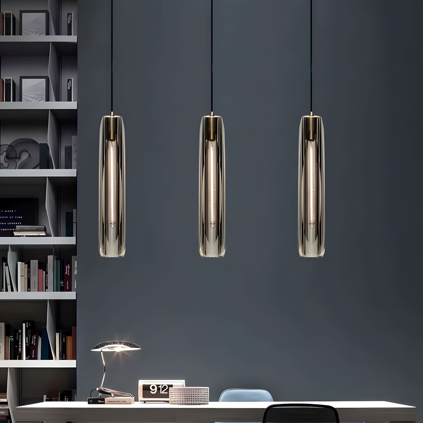 Brass and K9 Crystal Tube Pendant Light - view 12