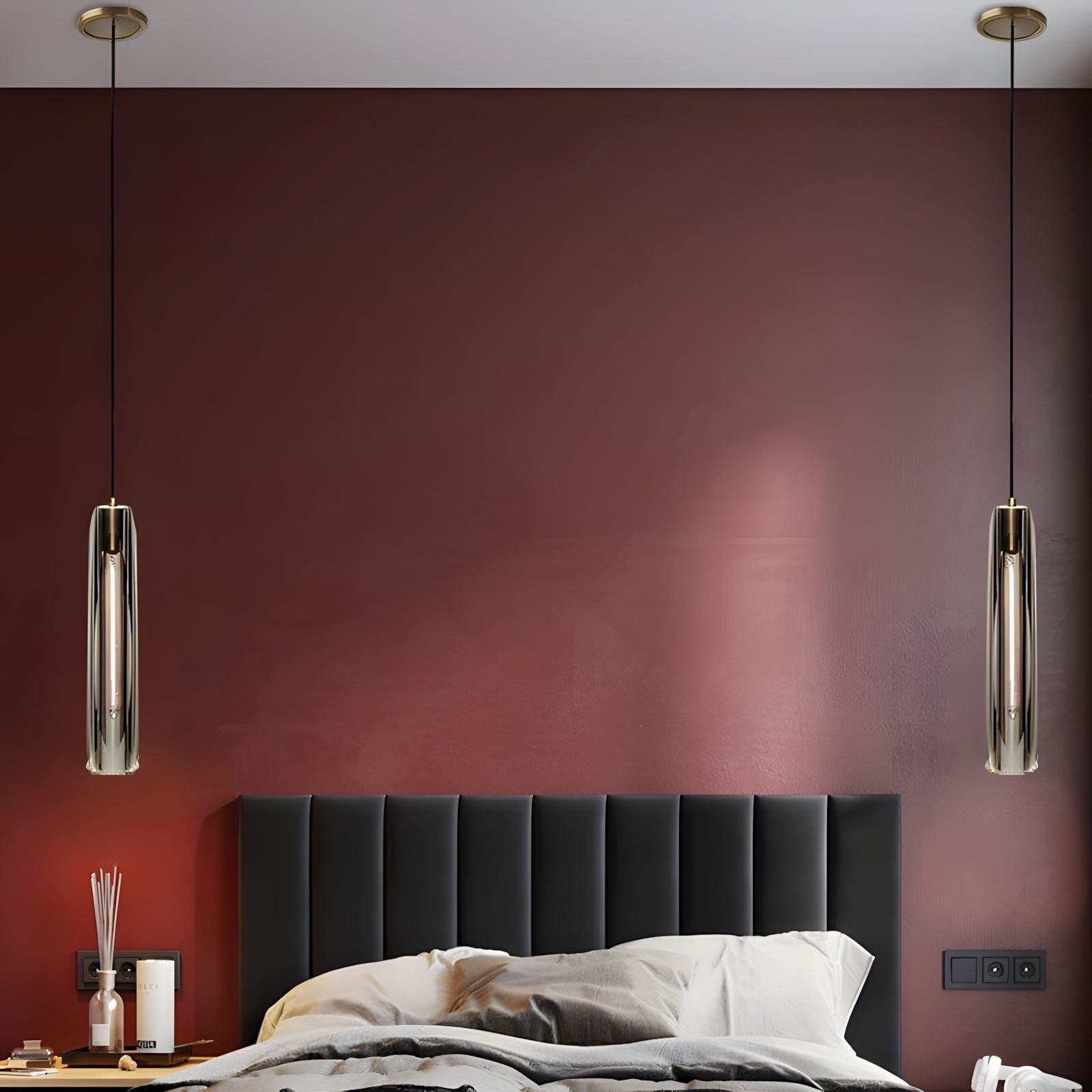 Brass and K9 Crystal Tube Pendant Light - view 14