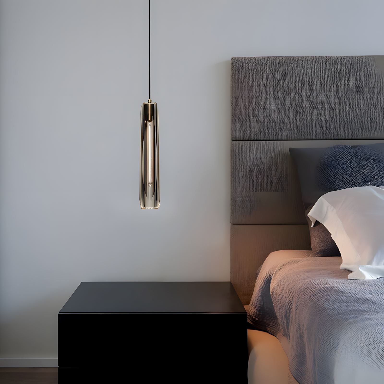 Brass and K9 Crystal Tube Pendant Light - view 15