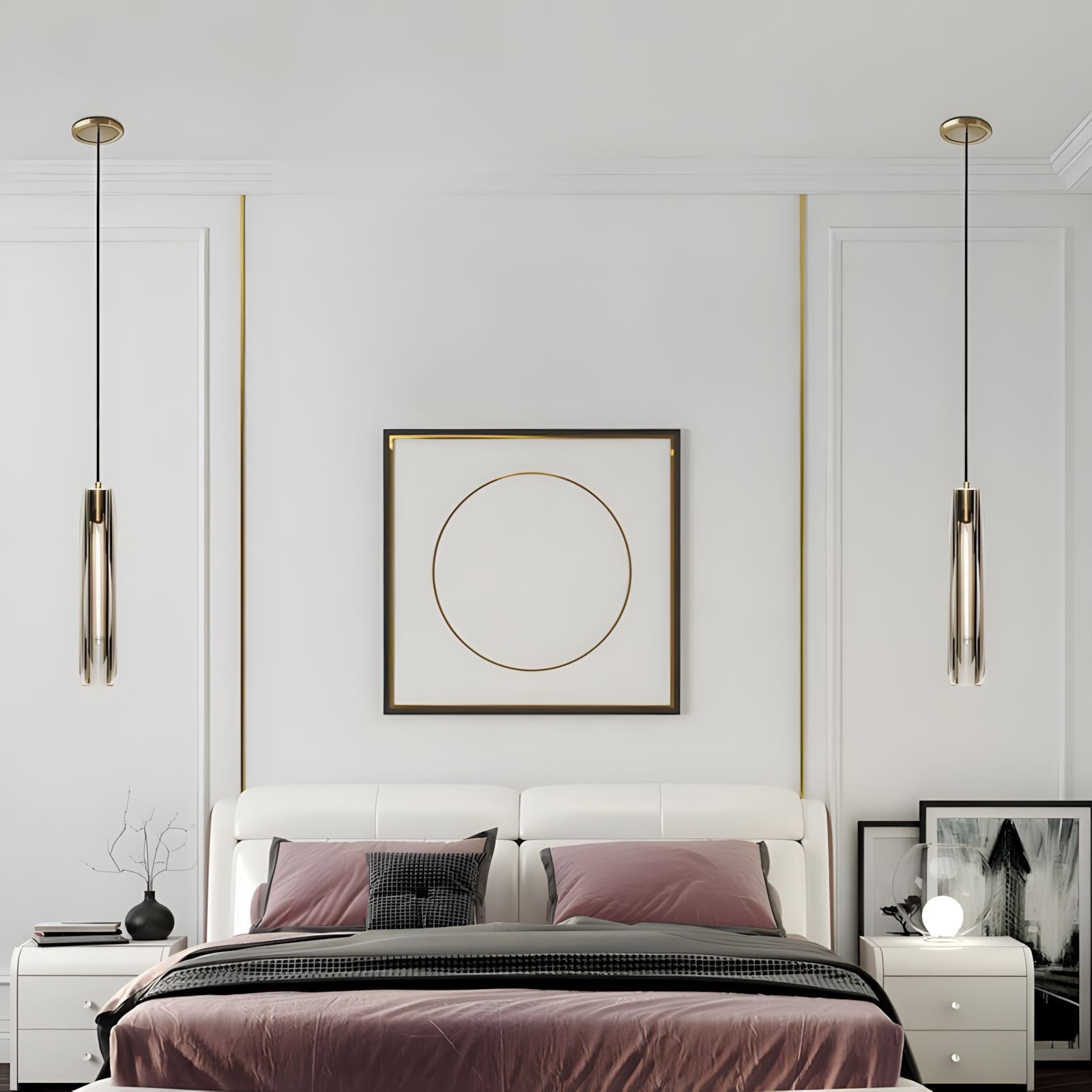 Brass and K9 Crystal Tube Pendant Light - view 17