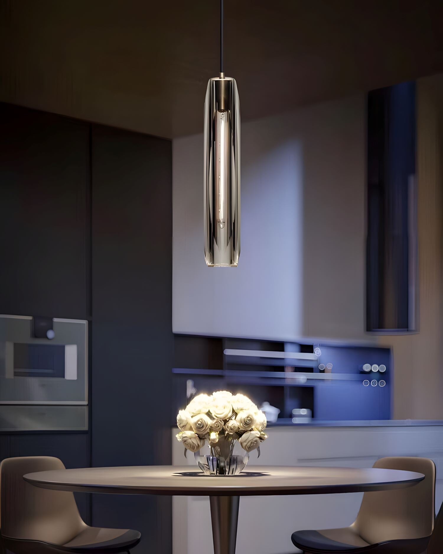 Brass and K9 Crystal Tube Pendant Light - view 18