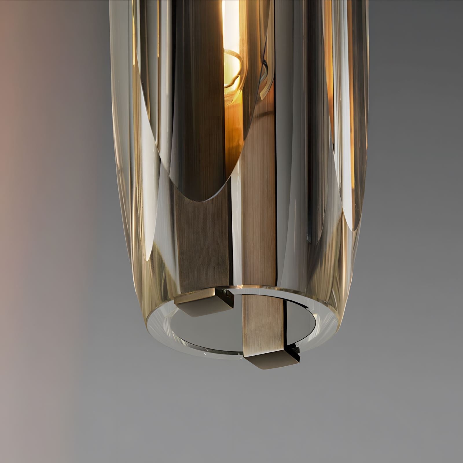 Brass and K9 Crystal Tube Pendant Light - view 5