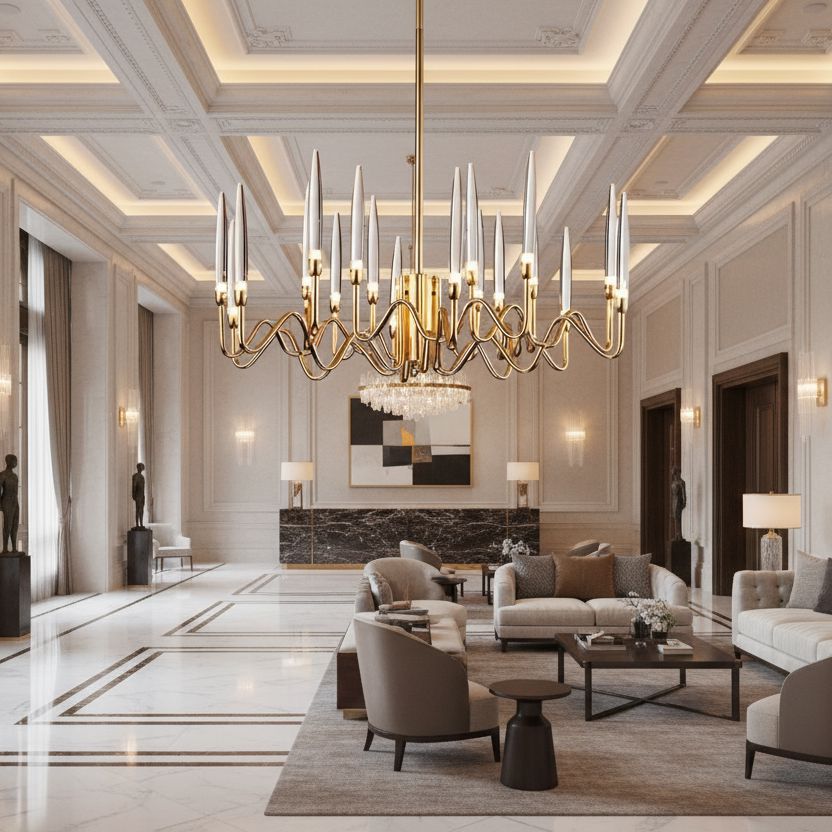Brass Candelabra LED Chandelier - Round or Linear - view 14