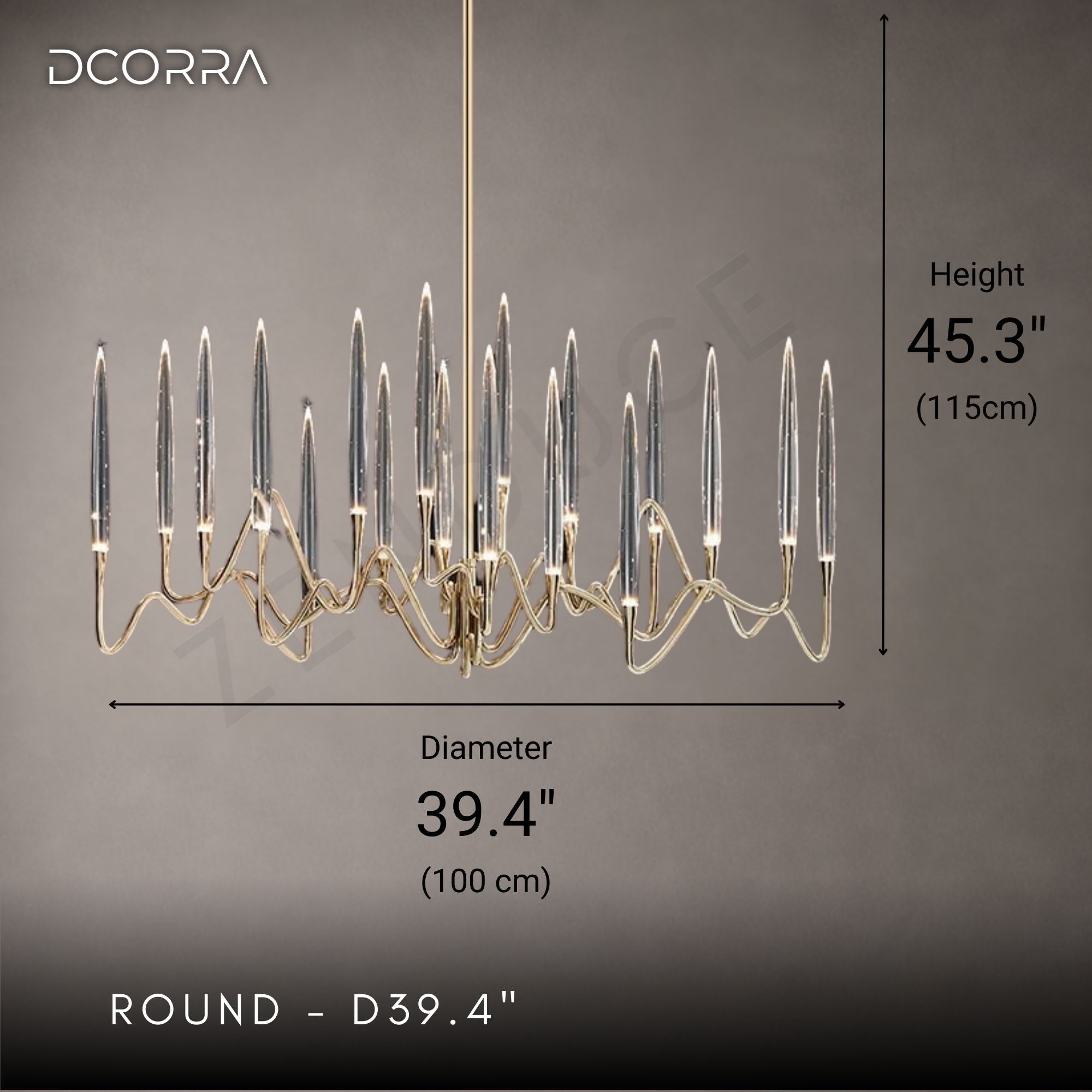 Brass Candelabra LED Chandelier - Round or Linear - variant