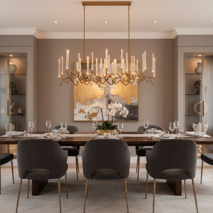 Brass Candelabra LED Chandelier - Round or Linear - view 6