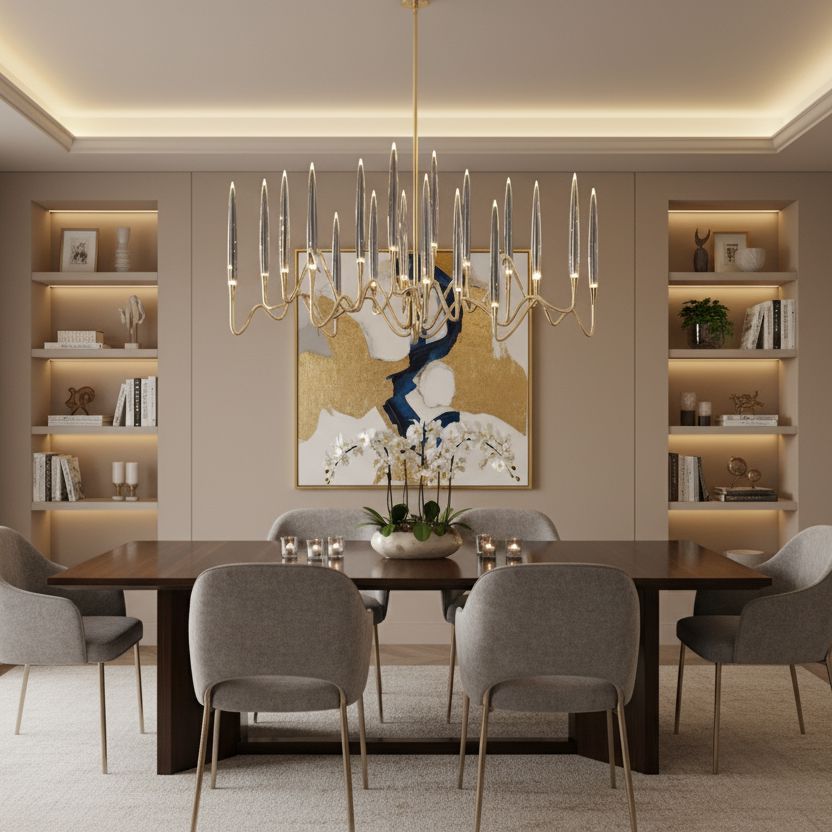 Brass Candelabra LED Chandelier - Round or Linear - view 7