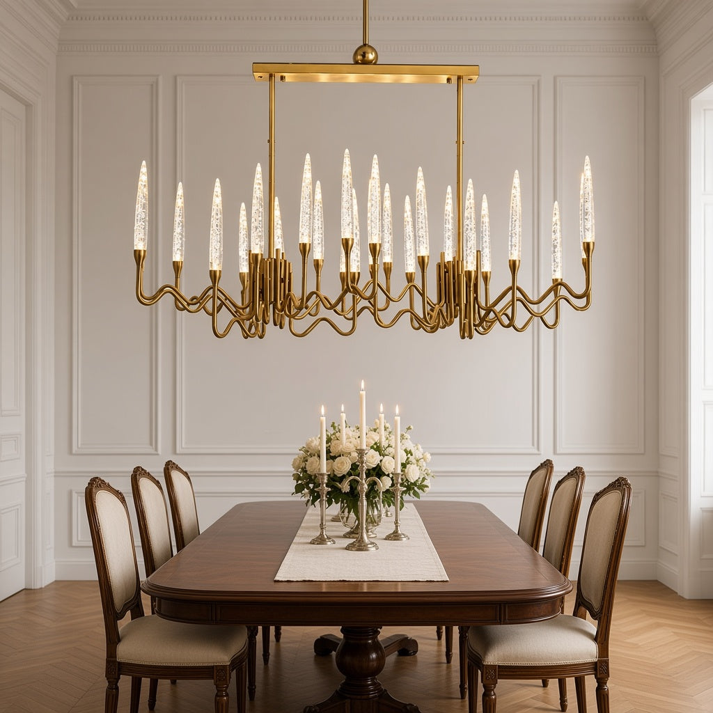 Brass Candelabra LED Chandelier - Round or Linear