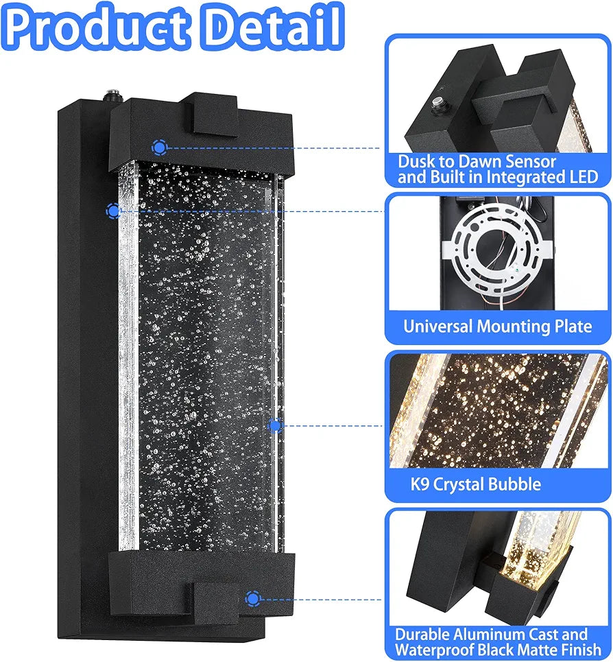 Bubble Glass Outdoor Wall Lantern - view 12
