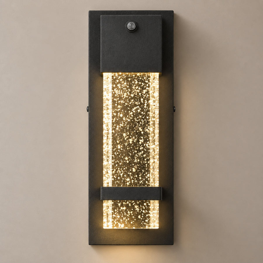 Bubble Glass Sensor Wall Light on an exterior wall