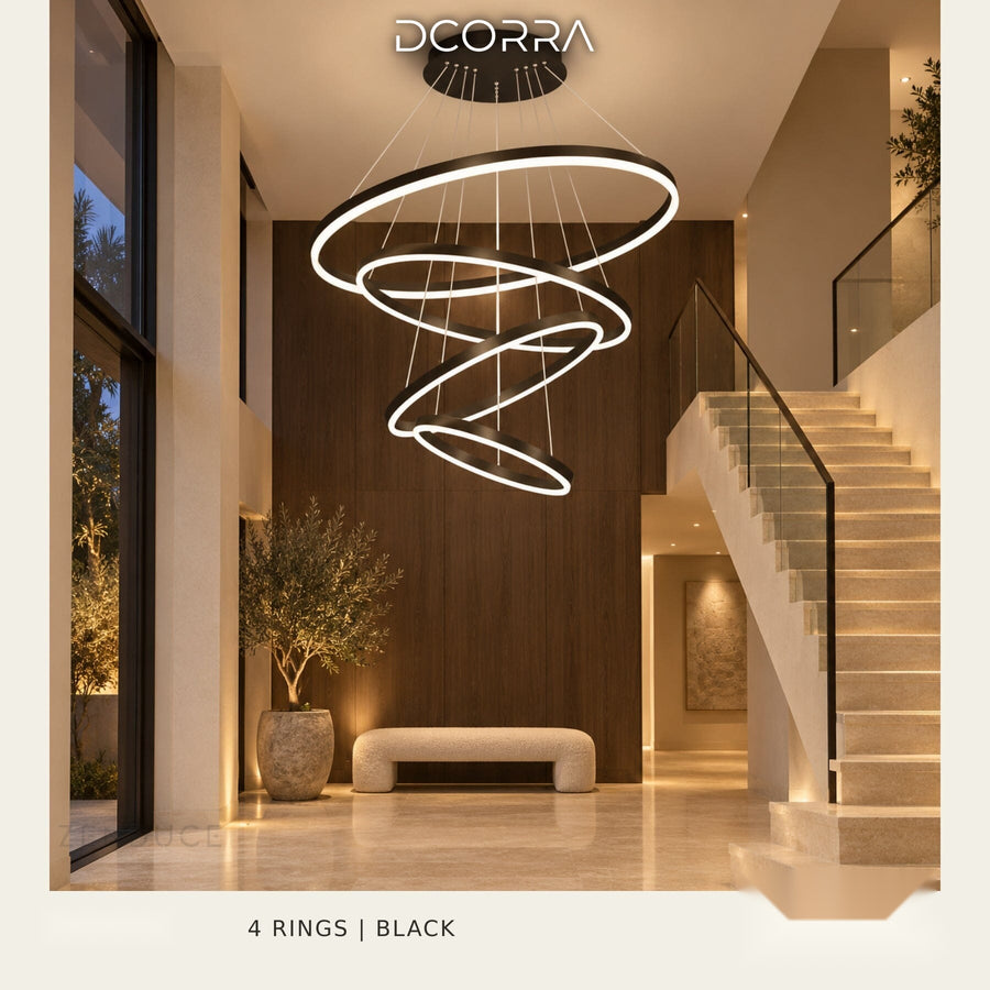Cascading LED Ring Chandelier