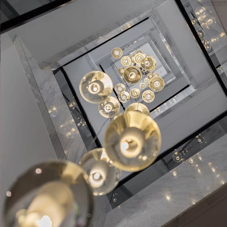 Cast Crystal Sphere Cascade Chandelier