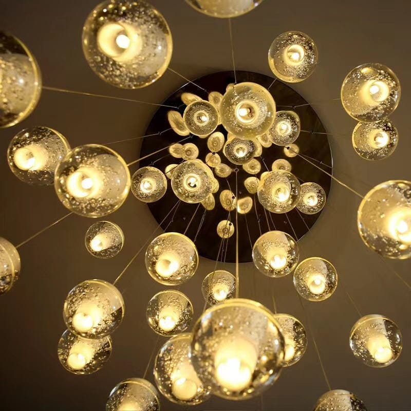 Cast Crystal Sphere Cascade Chandelier