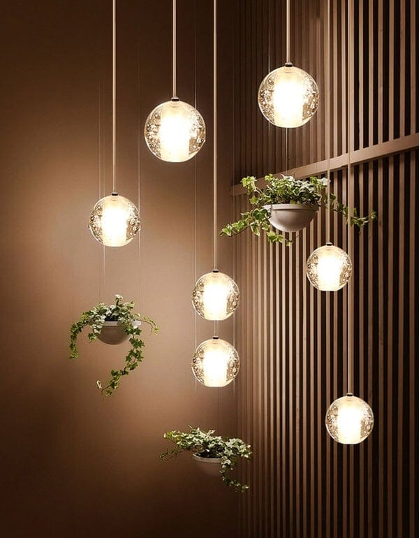 Cast Crystal Sphere Cascade Chandelier