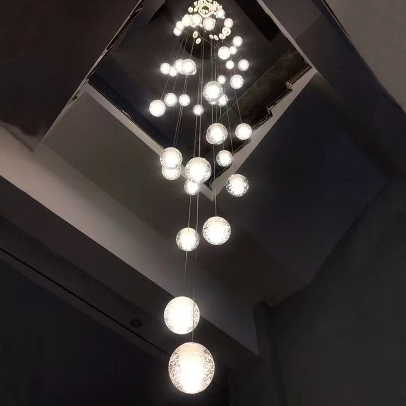 Cast Crystal Sphere Cascade Chandelier