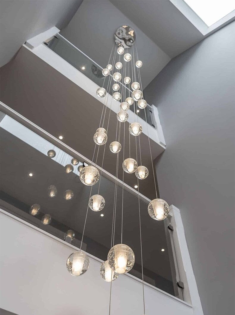 Cast Crystal Sphere Cascade Chandelier