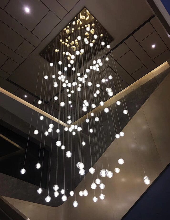 Cast Crystal Sphere Cascade Chandelier