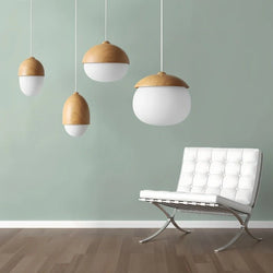 Sleek Pinewood Pendant Light