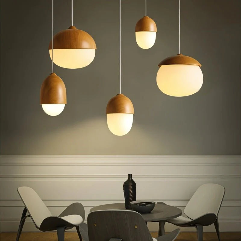 Sleek Pinewood Pendant Light