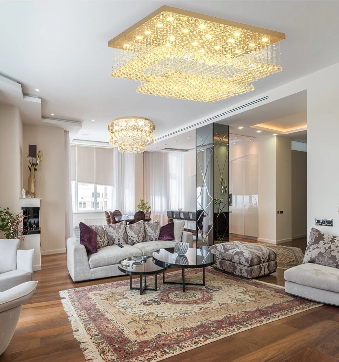Chrome Cloud Crystal Chandelier - view 2