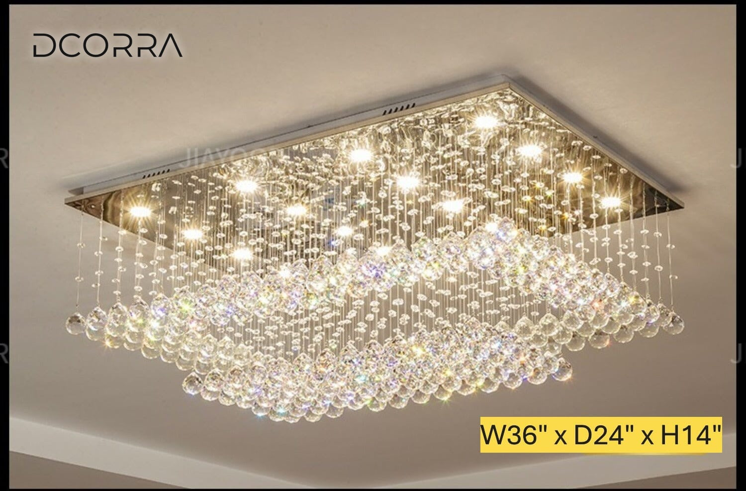Chrome Cloud Crystal Chandelier - W36" x D24" x H14"