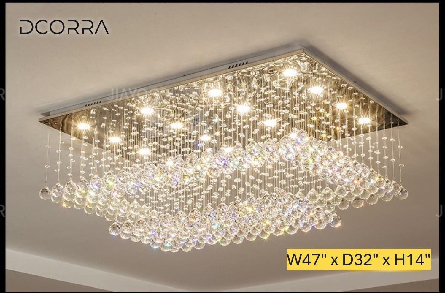 Chrome Cloud Crystal Chandelier - W47" x D32" x H14"