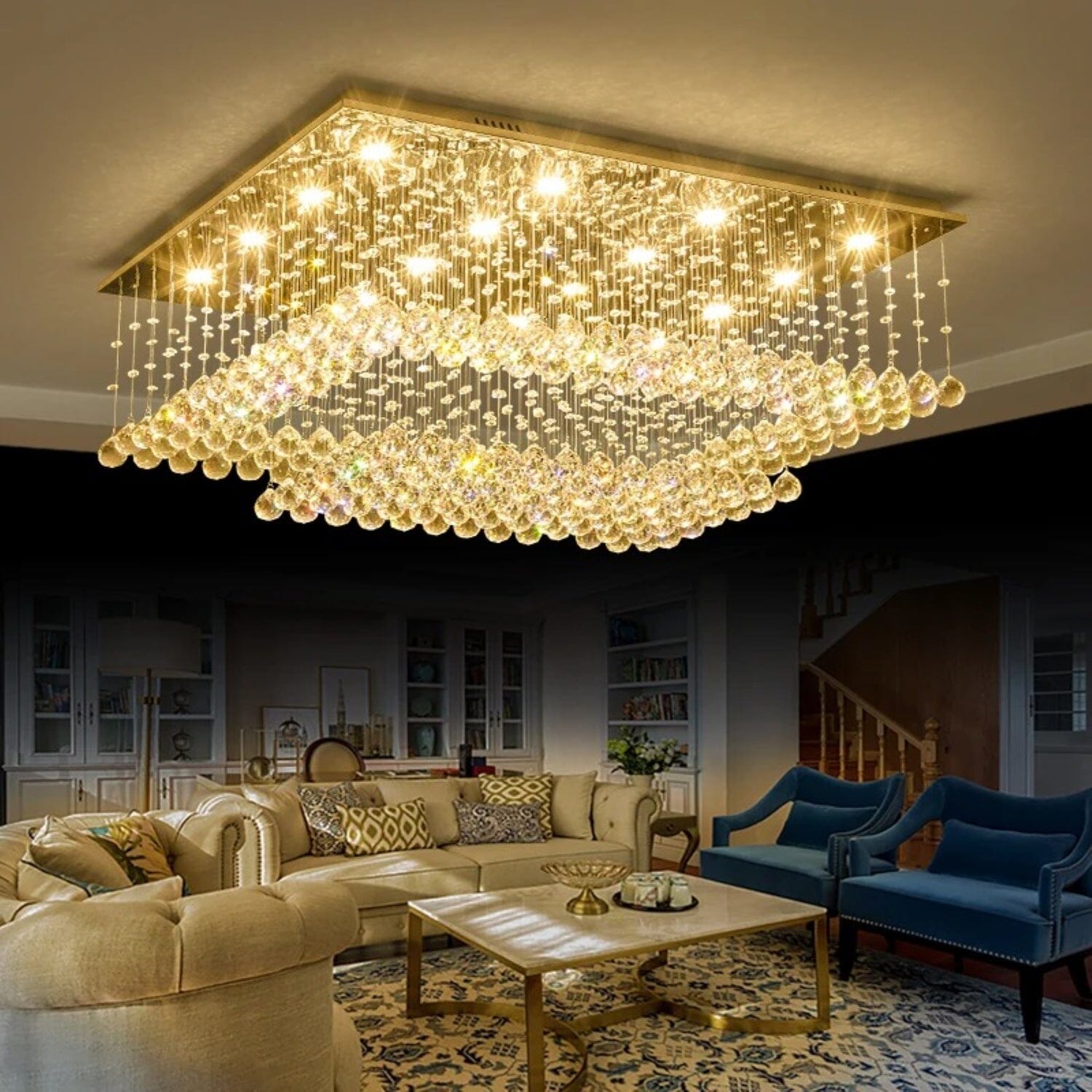 Chrome Cloud Crystal Chandelier - view 4