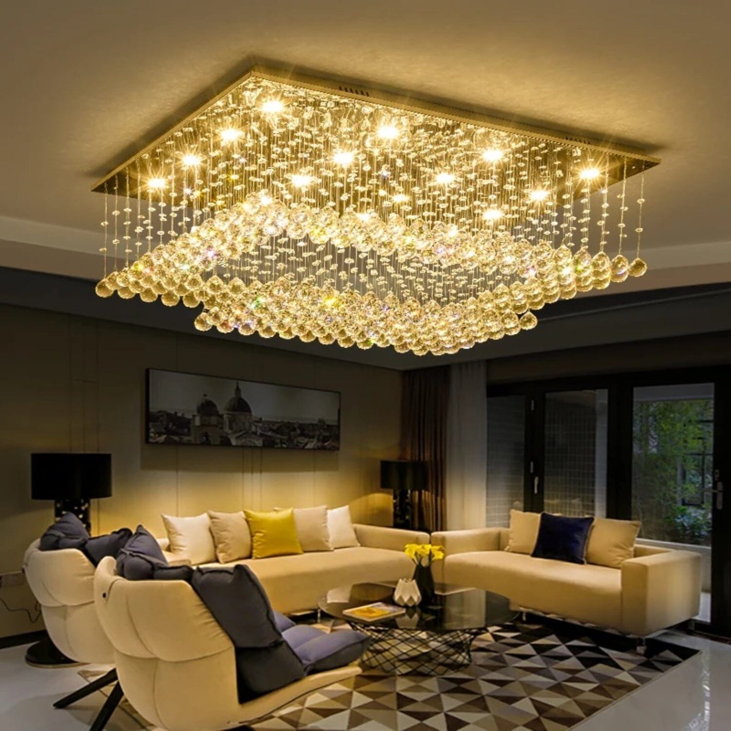 Chrome Cloud Crystal Chandelier - view 5