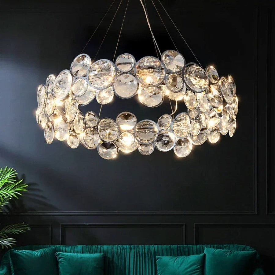 Chrome K9 Crystal Candle Chandelier for Dining
