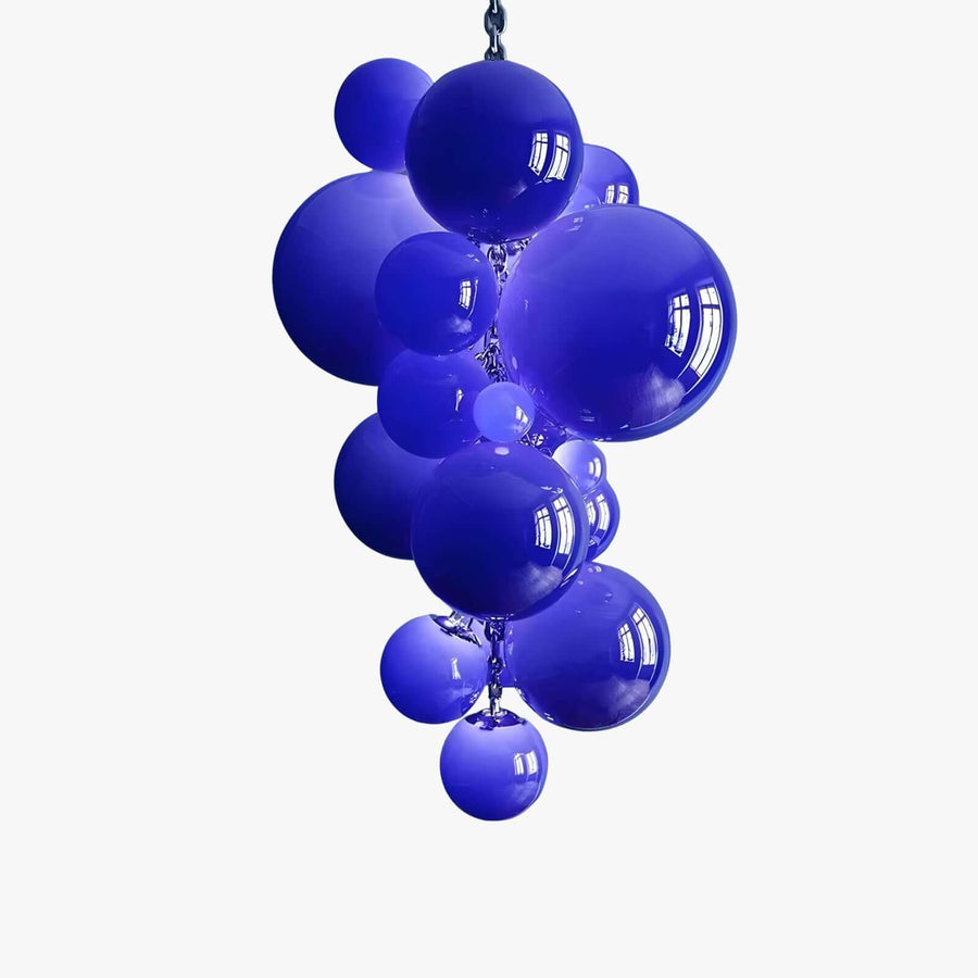 Colorful Glass Bubble Cloud Chandelier on a white background