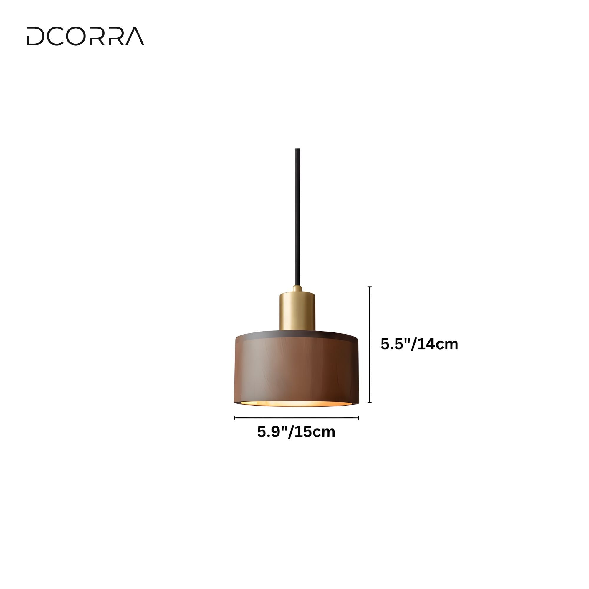 Copper and Wood Cylinder Pendant Light - view 10