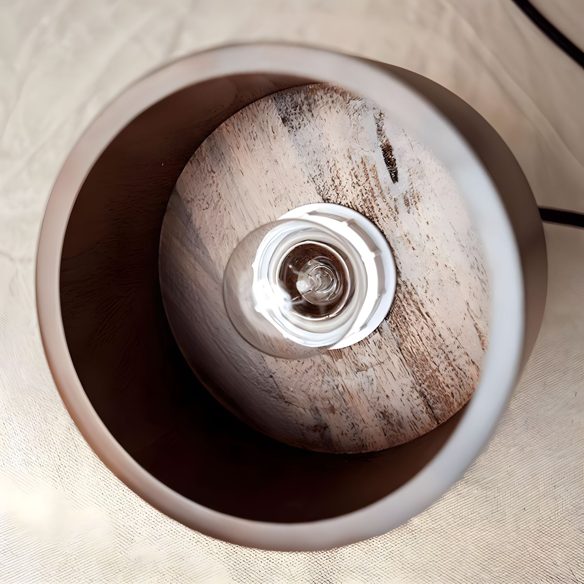 Copper and Wood Cylinder Pendant Light - view 6