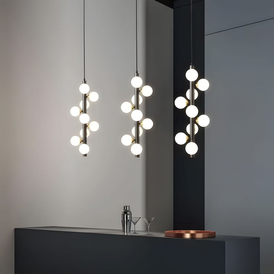 Copper Molecular Glass Ball Chandelier