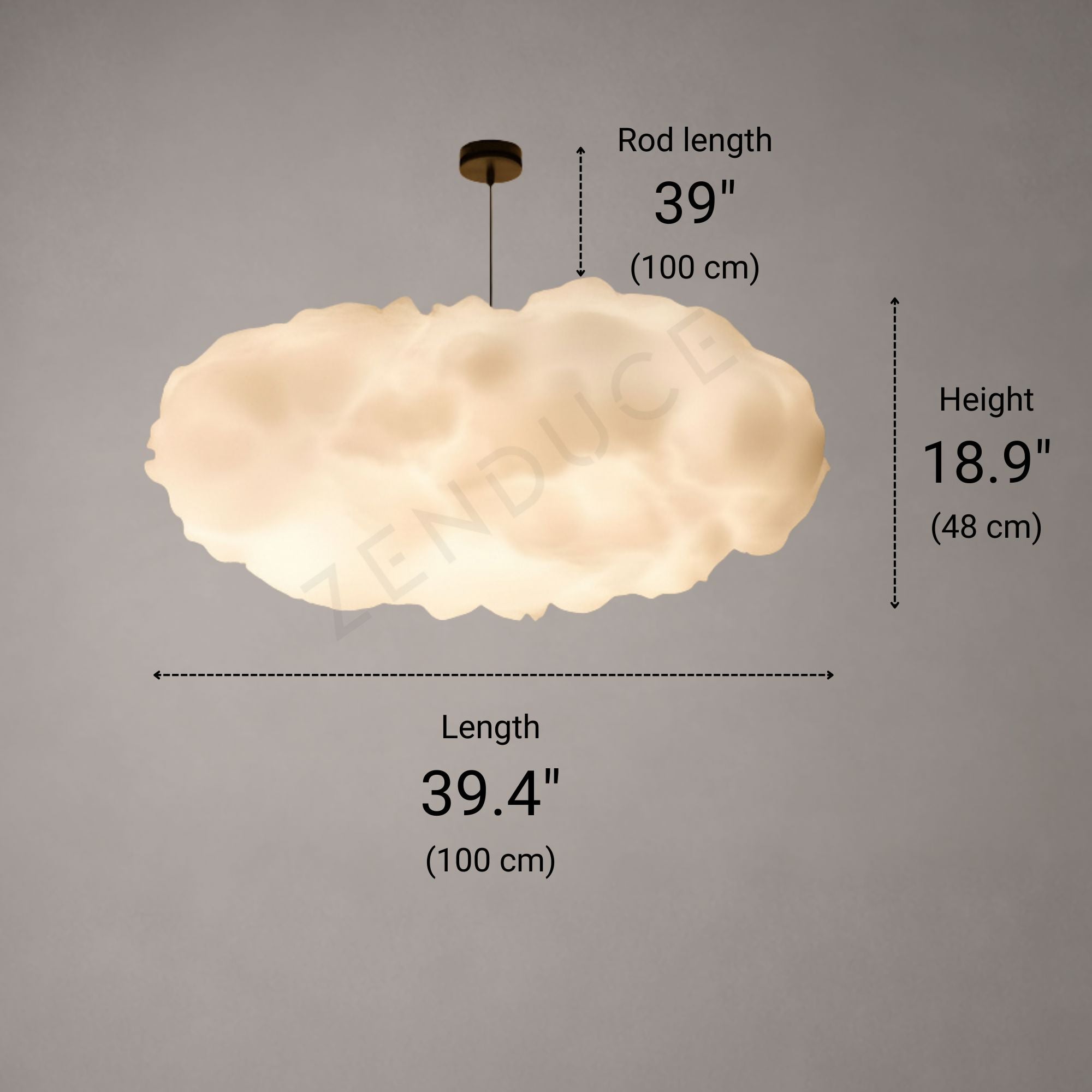 Cotton Cloud Pendant Light - Fluffy / D39.4" × H18.9"
