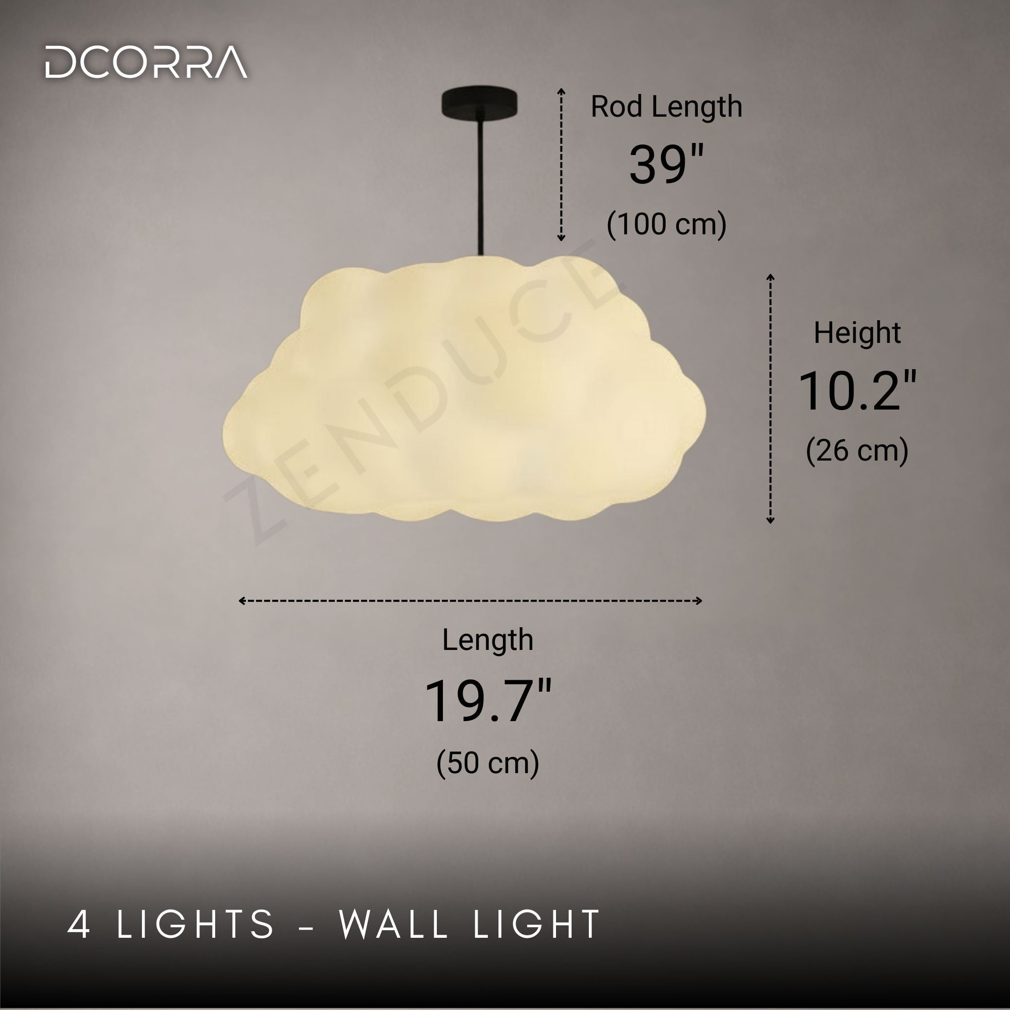 Cotton Cloud Pendant Light - Smooth / D19.7" × H10.2"