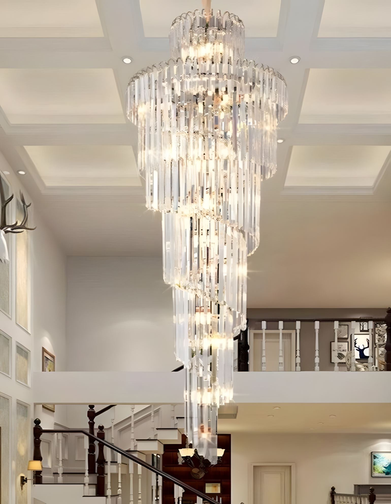Crystal Cascade Chandelier with Touch Switch - view 2