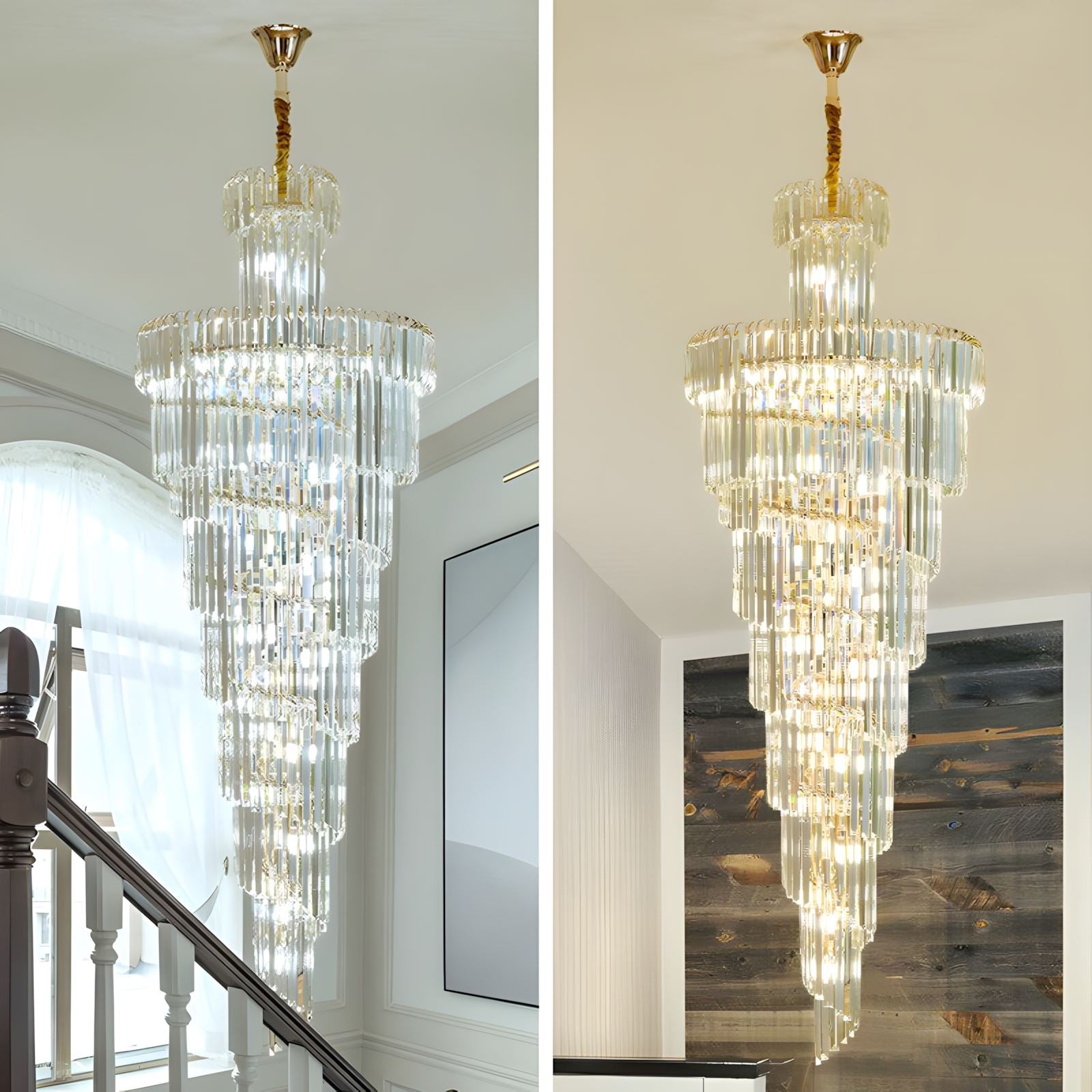 Crystal Cascade Chandelier with Touch Switch - view 3
