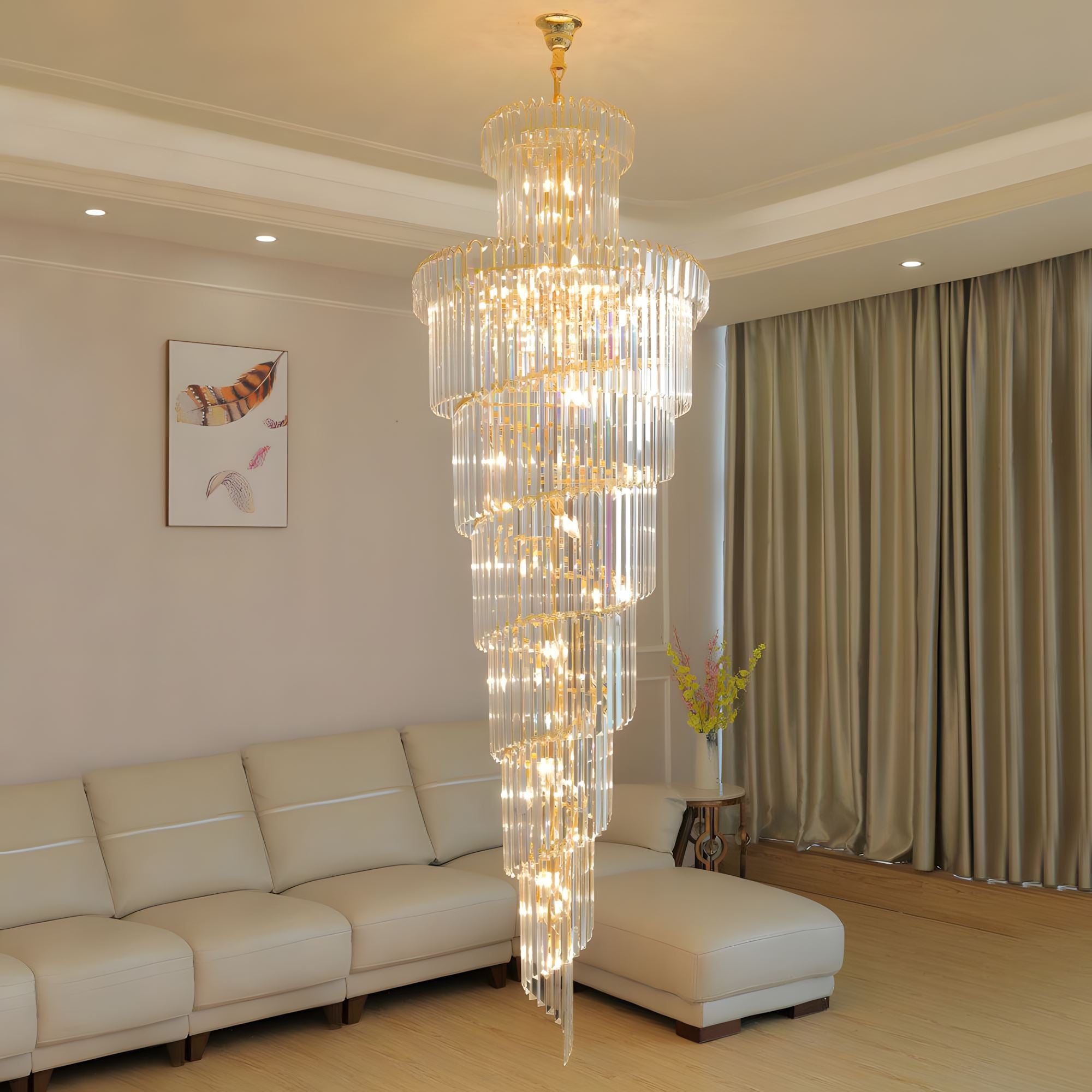 Crystal Cascade Chandelier with Touch Switch - view 5