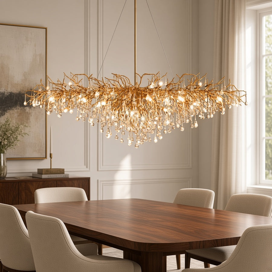 Crystal Drop Branch Chandelier - Round or Linear