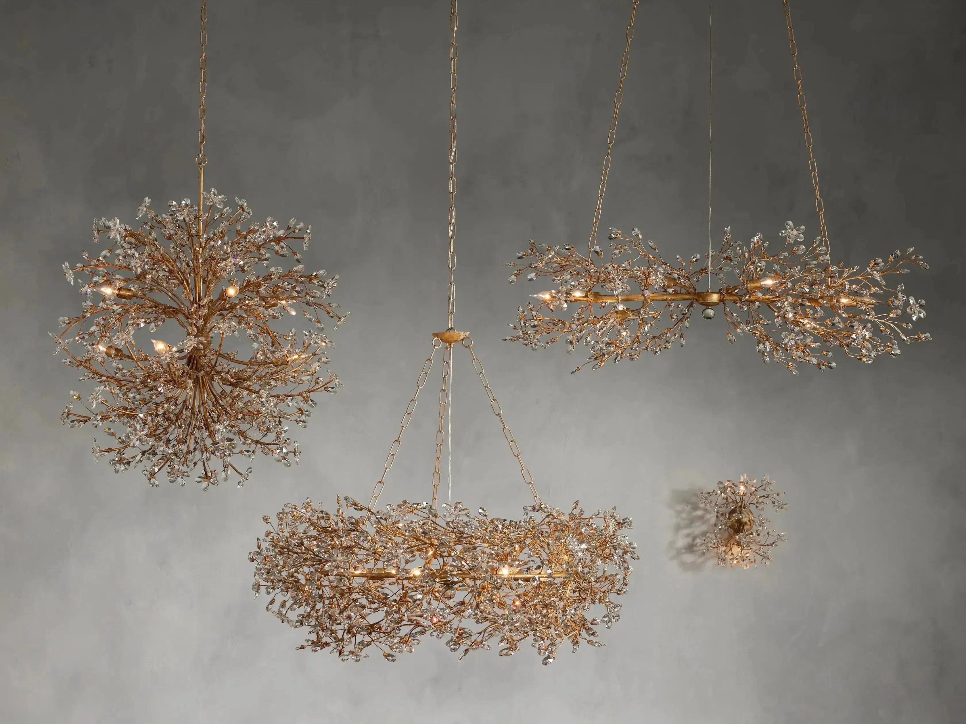 Crystal Flower Branch Chandelier