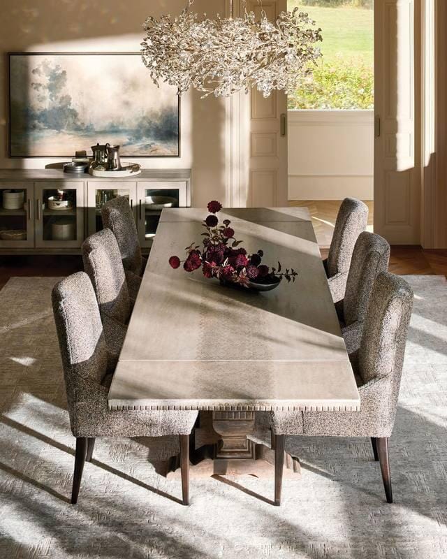 Crystal Flower Branch Chandelier above a dining table