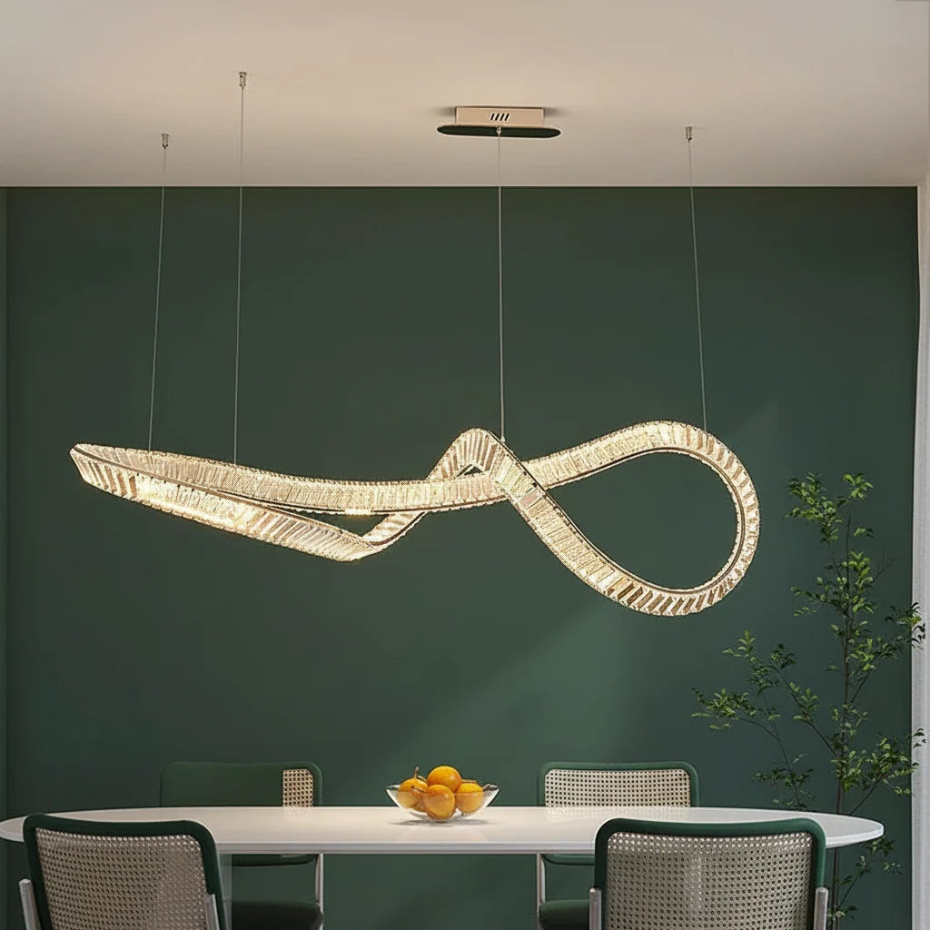 Crystal Linear Chandelier with Remote - Remote Control (Dimmable)