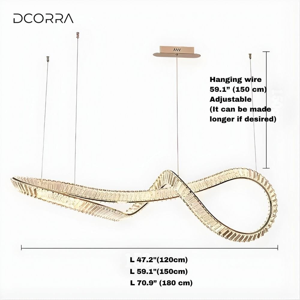 Crystal Linear Chandelier with Remote dimensions