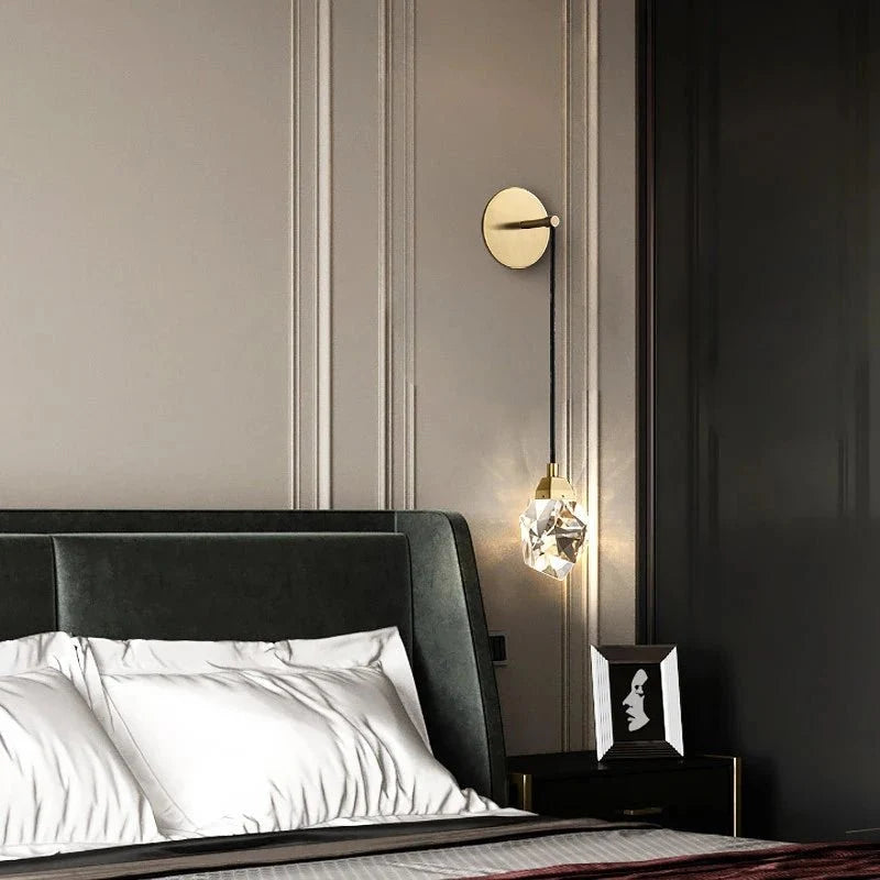 Crystal Pendant Wall Light - Single Crystal - view 11