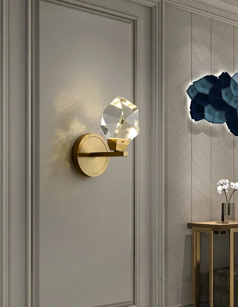 Crystal Pendant Wall Light - Single Crystal - view 13
